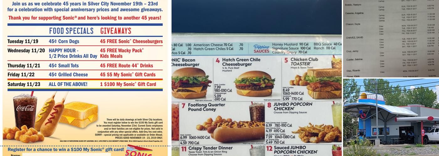 Sonic Drive-In Menu