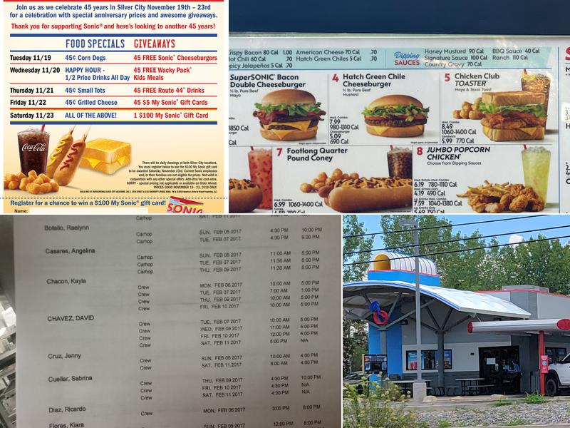 Sonic Drive-In Menu