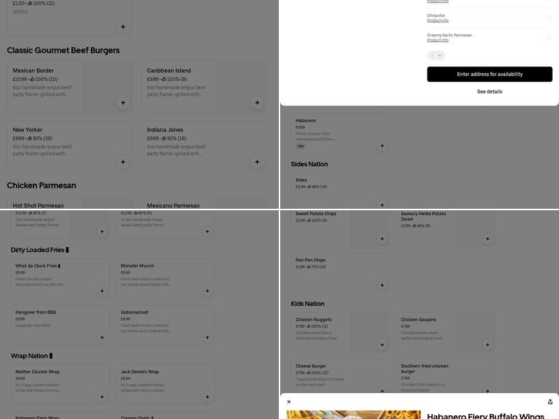 Burger nation Skegness Menu