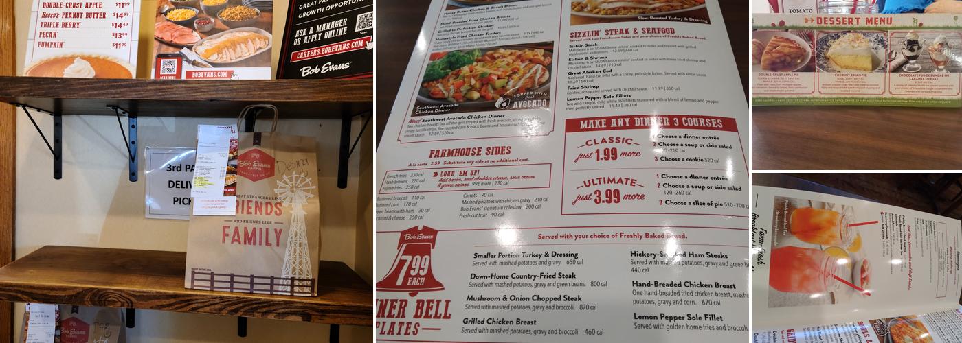 Bob Evans Menu