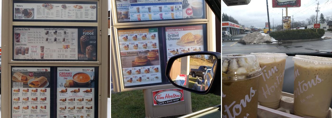 Tim Hortons Menu