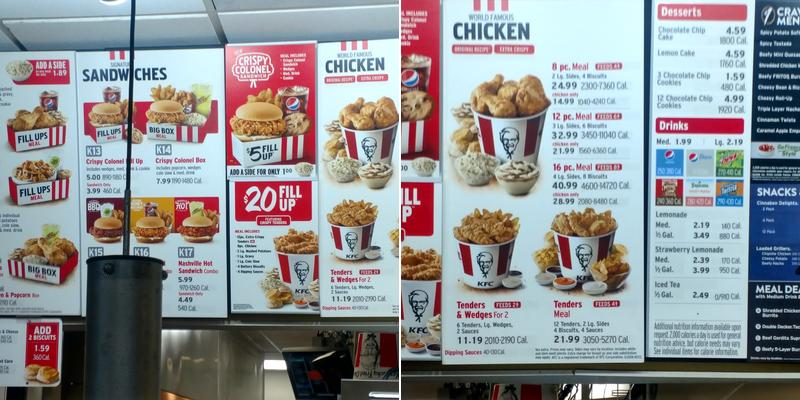 KFC Menu