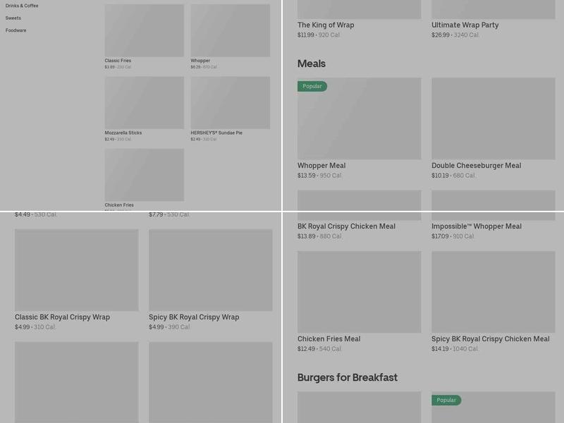 Burger King Menu