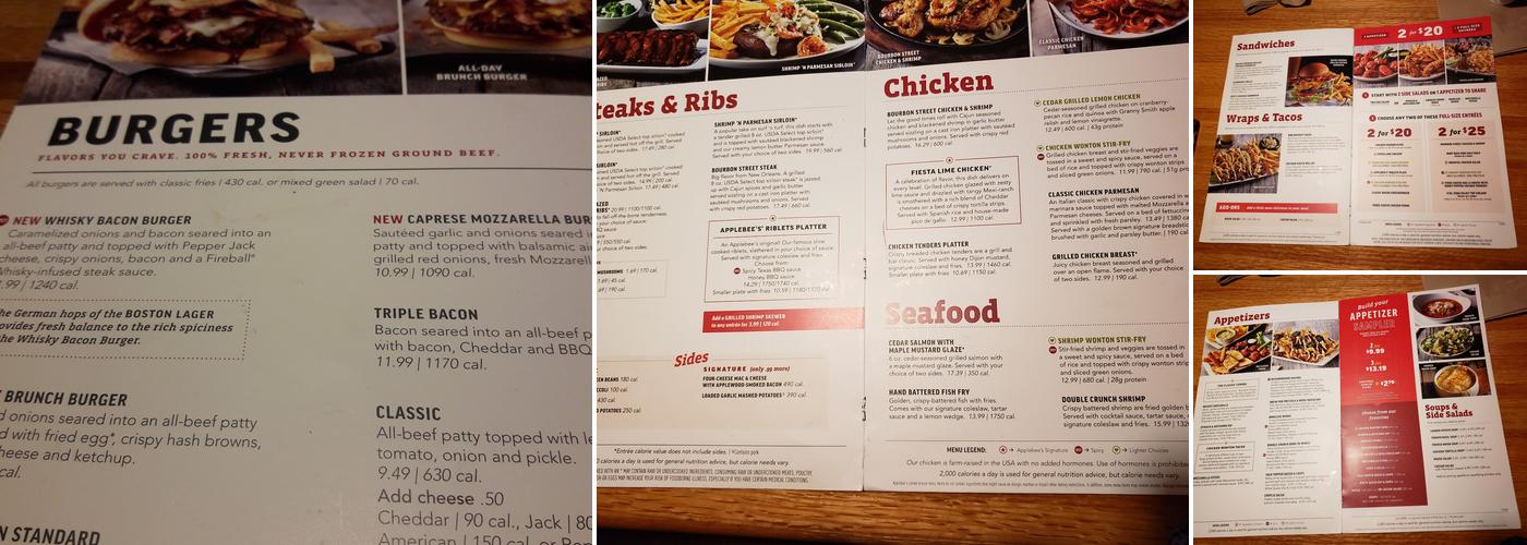 Applebee's Grill + Bar Menu
