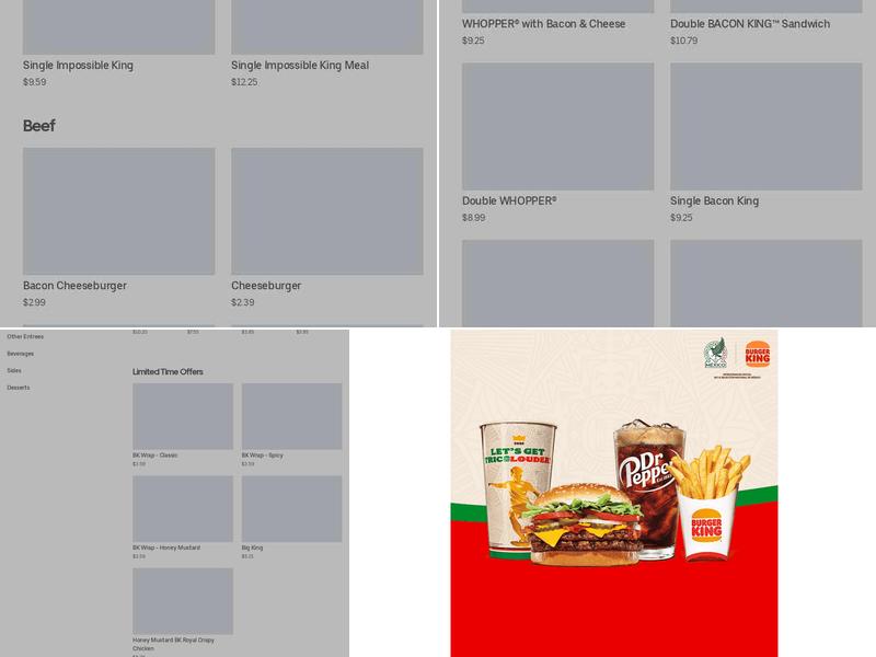 Burger King Menu