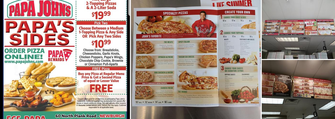 Papa Johns Pizza Menu