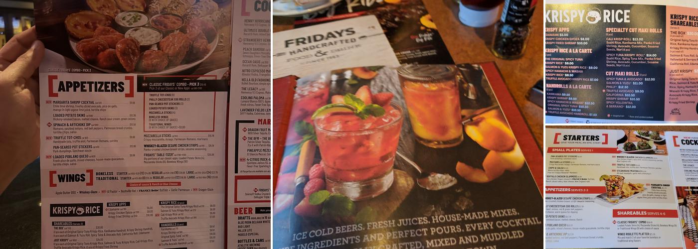 TGI Fridays Menu