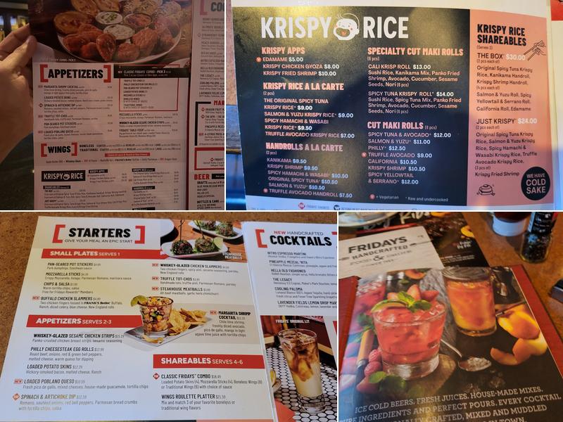 TGI Fridays Menu