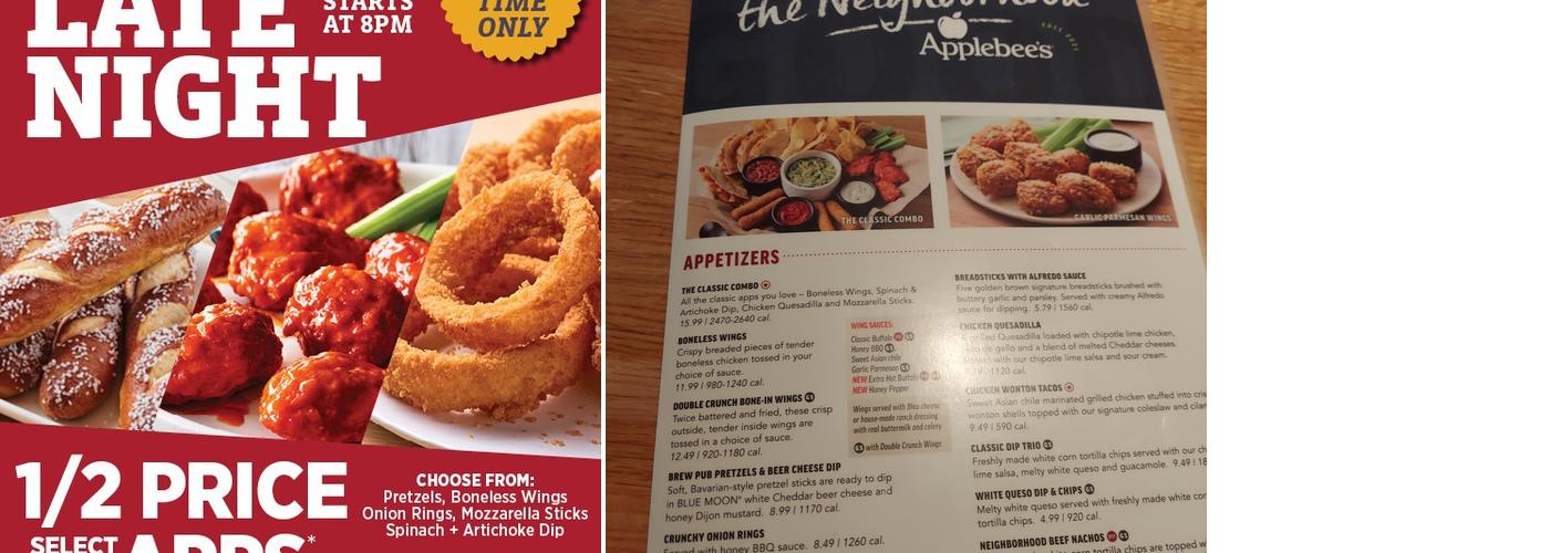 Applebee's Grill + Bar Menu