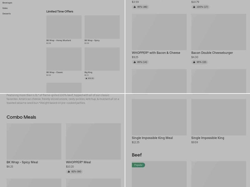 Burger King Menu