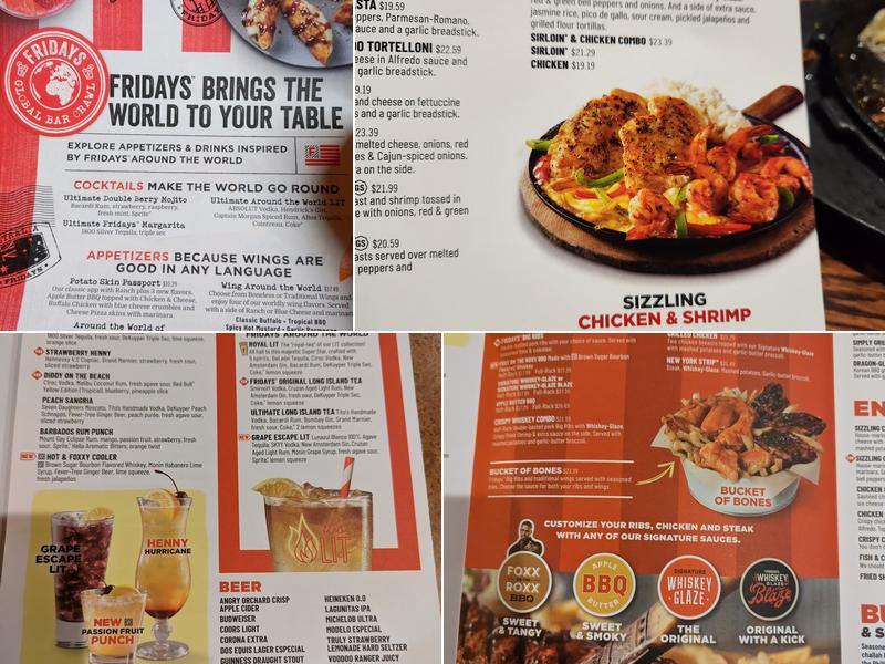TGI Fridays Menu