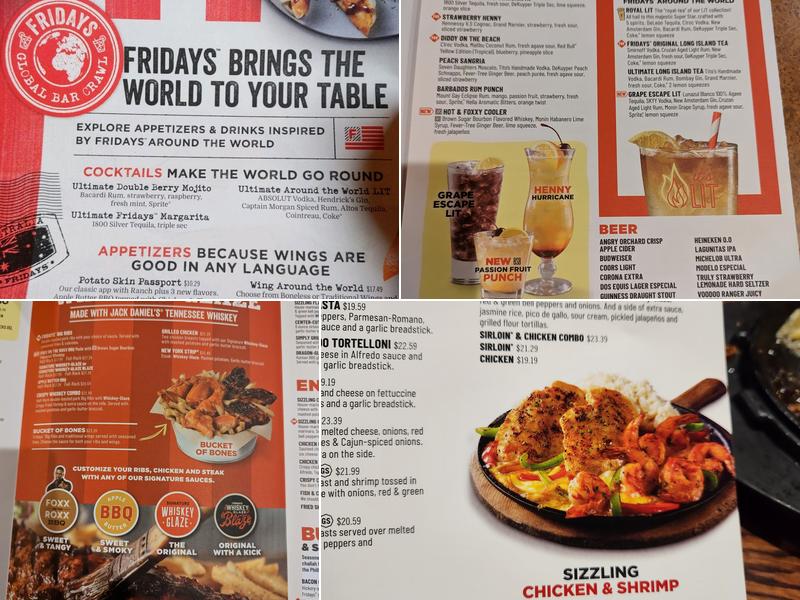 TGI Fridays Menu