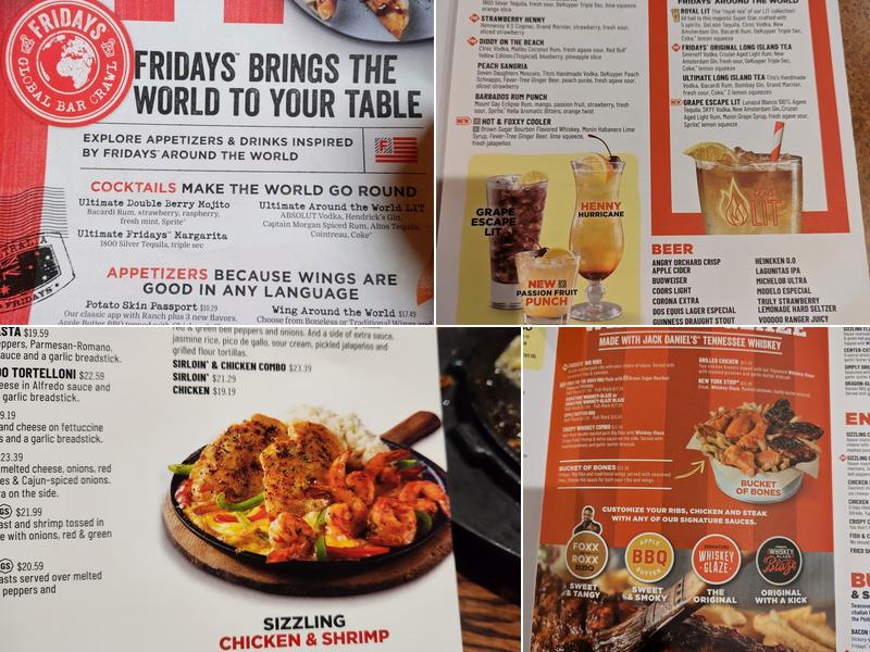 TGI Fridays Menu