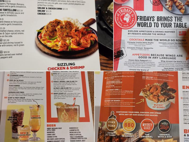 TGI Fridays Menu