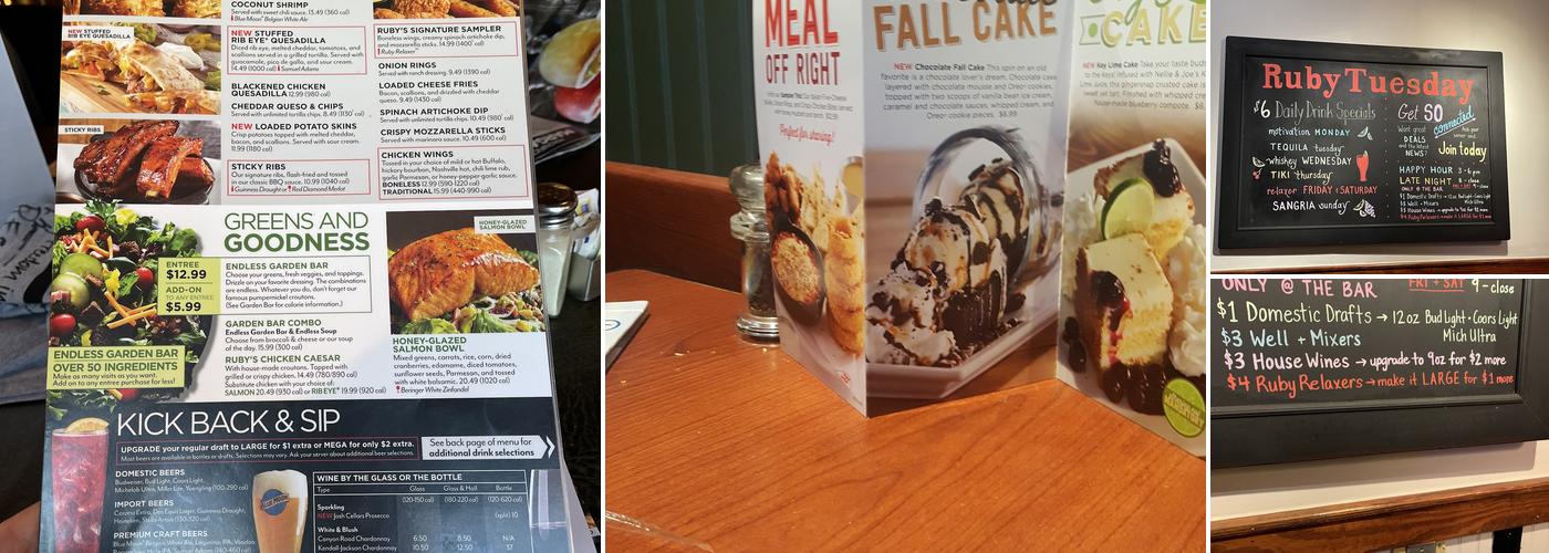 Ruby Tuesday Menu