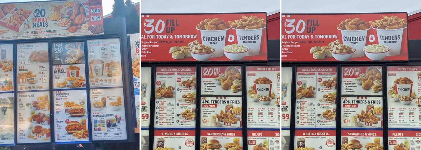 KFC Menu