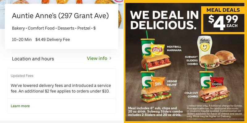 Subway Menu