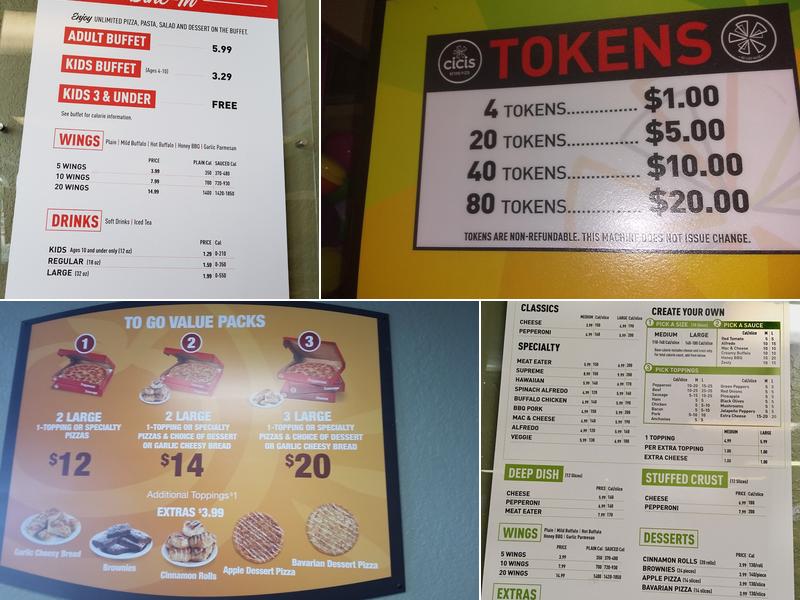 Cicis Pizza Menu