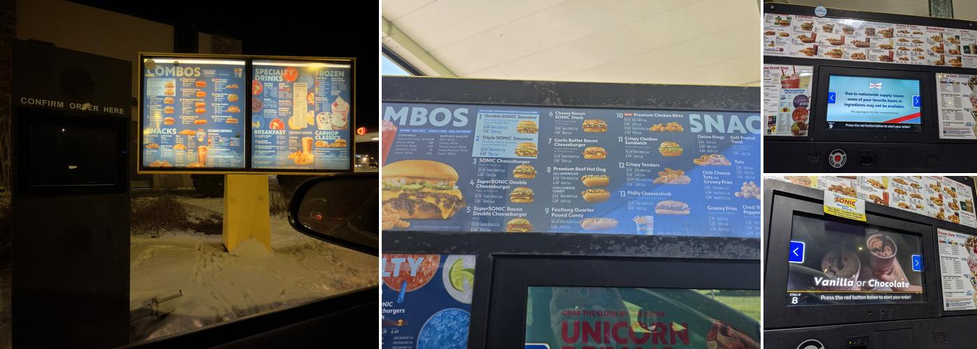 Sonic Drive-In Menu