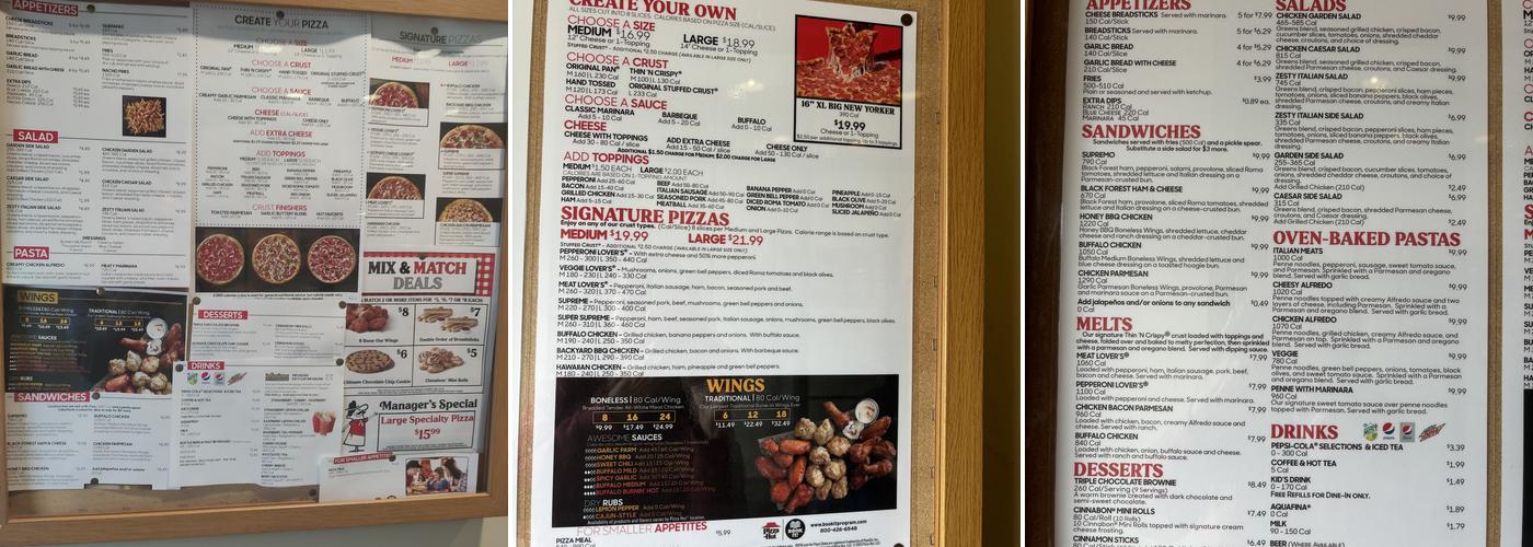 Pizza Hut Menu