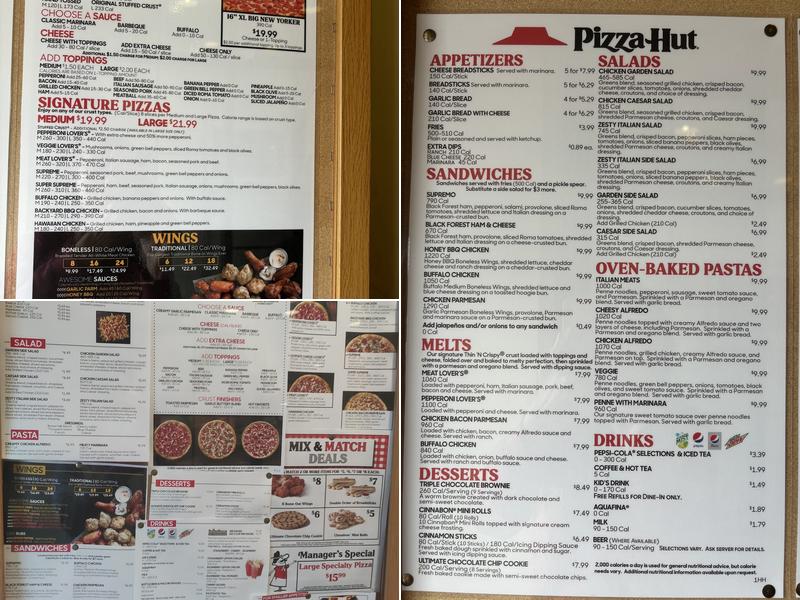 Pizza Hut Menu