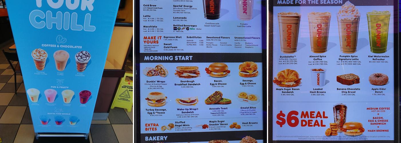 Dunkin' Menu