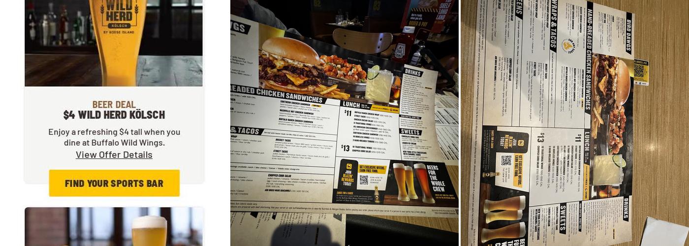 Buffalo Wild Wings Menu