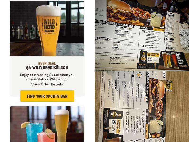 Buffalo Wild Wings Menu
