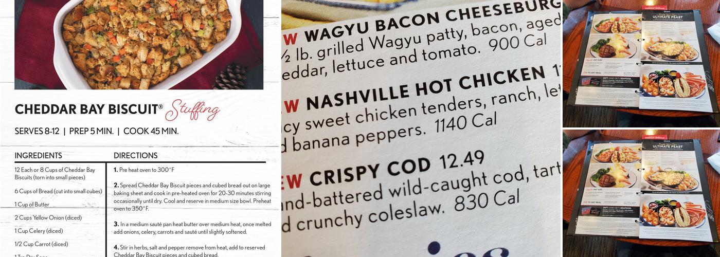 Red Lobster Menu