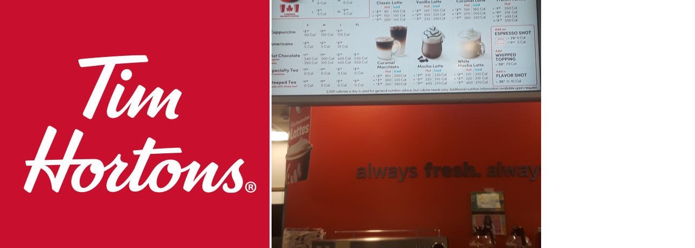 Tim Hortons Menu