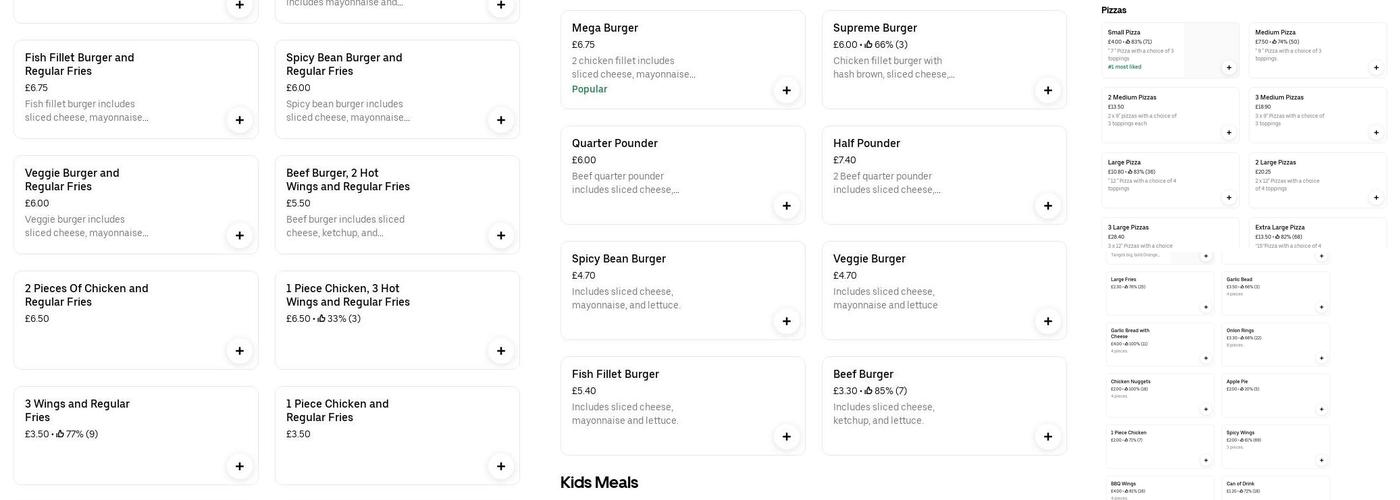 RS Chicken & Pizza Menu
