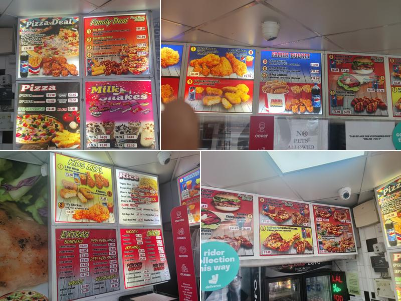 Dean's Peri-Peri Menu