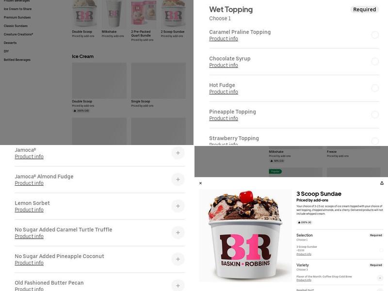 Baskin-Robbins Menu