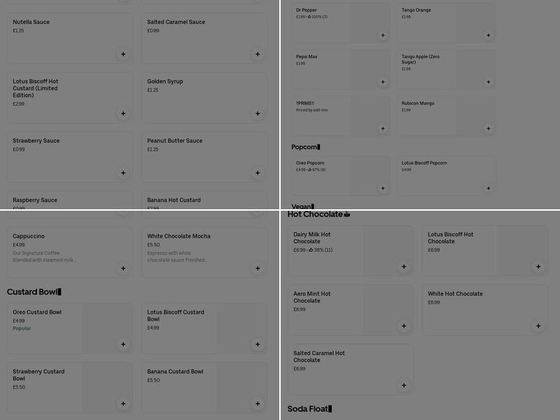 The Milkshake Bar Seven Kings Menu