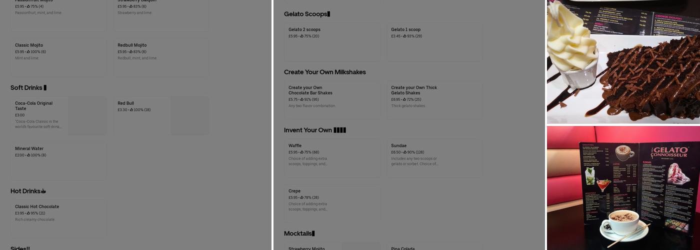 The Gelato Connoisseur Menu