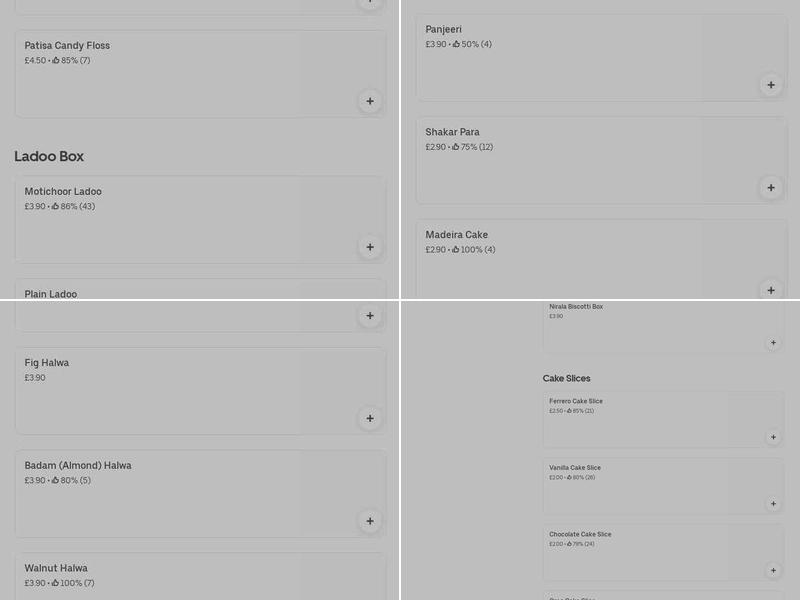 Nirala Sweets Ilford Lane Menu