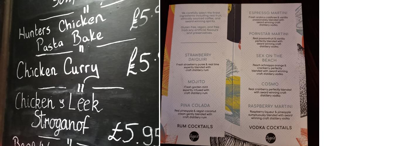 The Prince Of Wales Menu