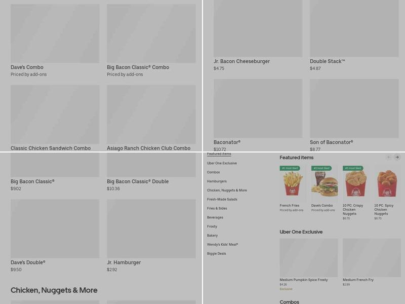Wendy's Menu