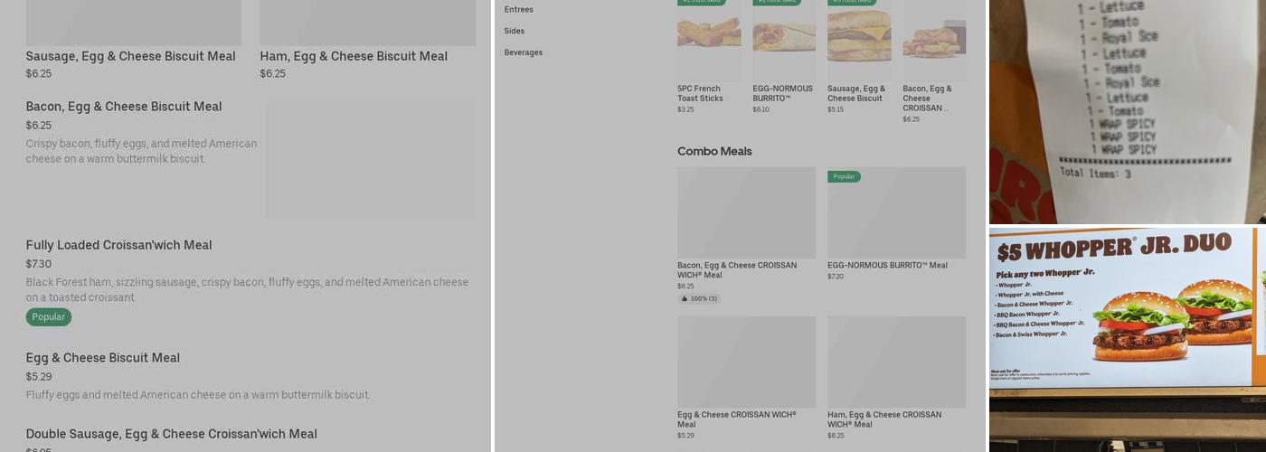 Burger King Menu