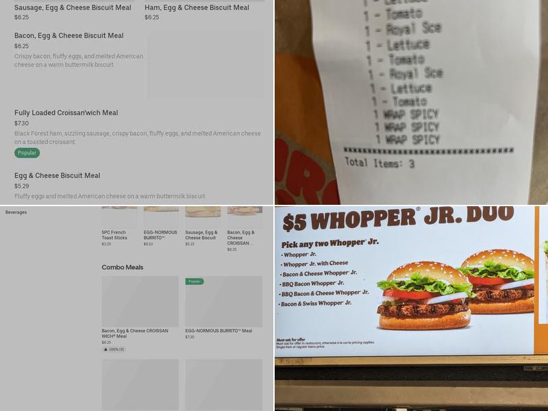 Burger King Menu