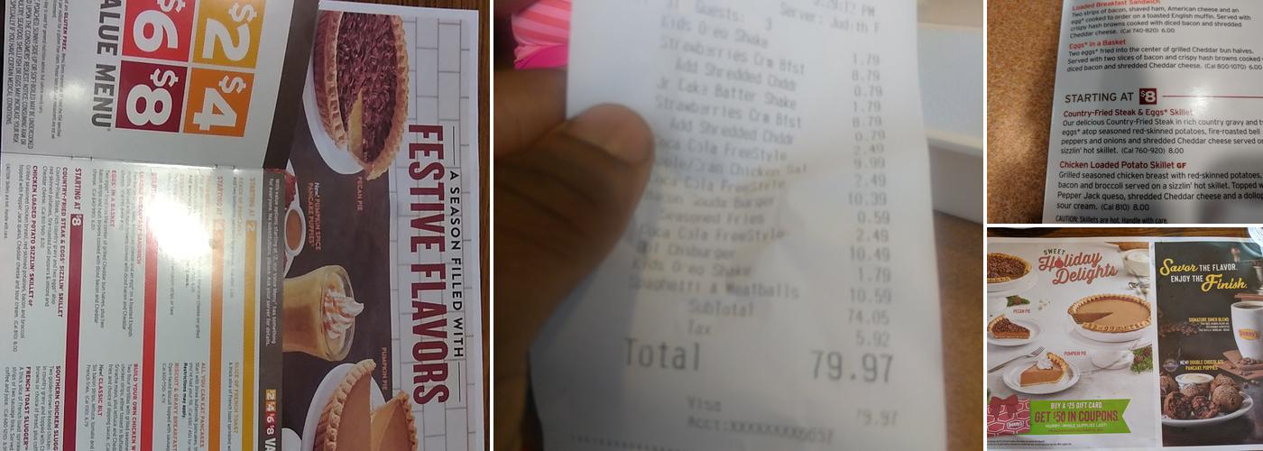 Denny's Restaurant Menu