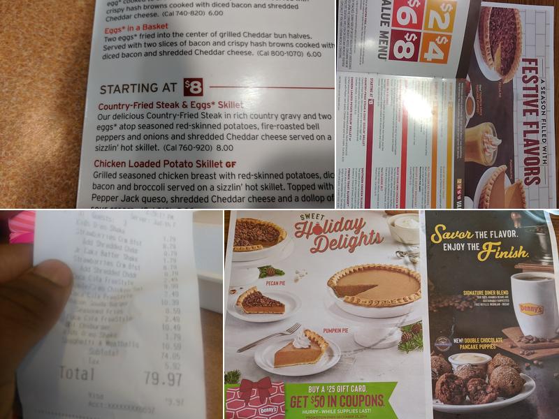 Denny's Restaurant Menu