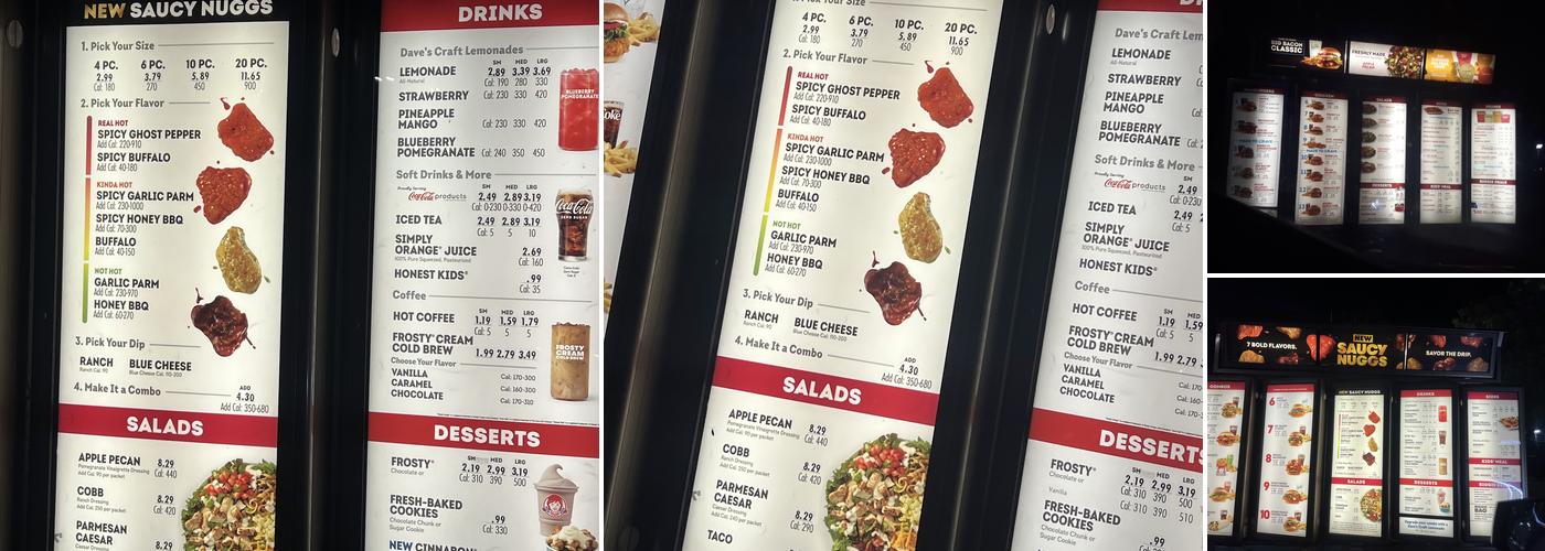 Wendy's Menu