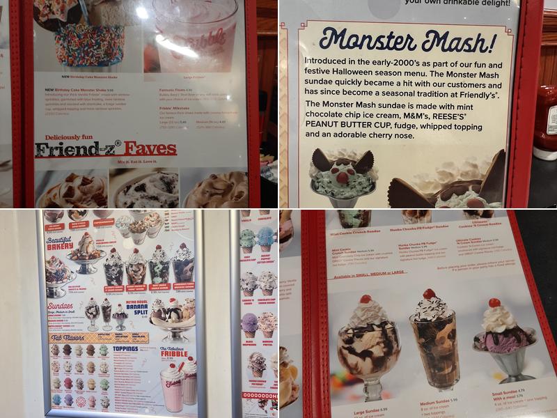 Friendly's Menu