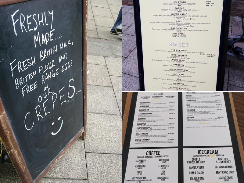 Christophes Crepes Menu