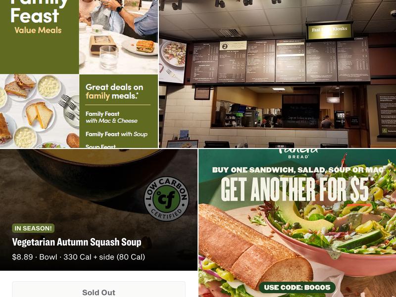 Panera Bread Menu