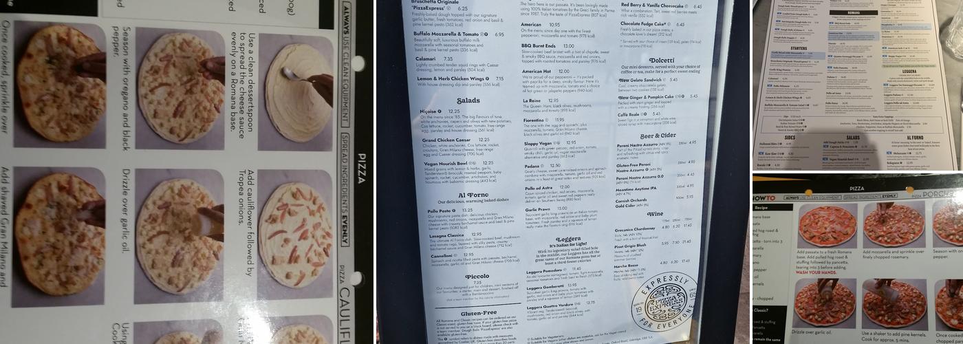 Pizza Express Menu