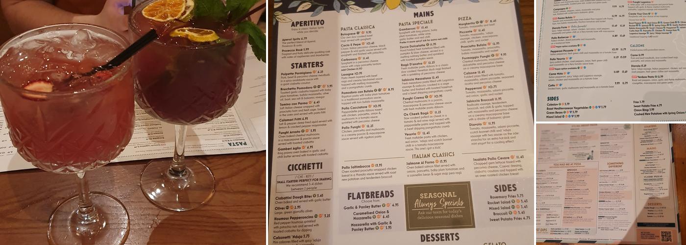 Bella Italia - Inverness Menu