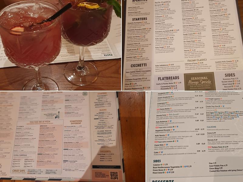 Bella Italia - Inverness Menu