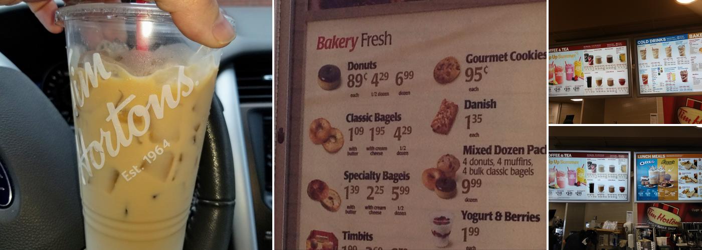 Tim Hortons Menu